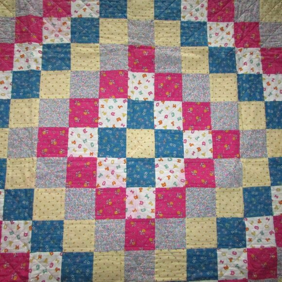 Handmade Patchwork Baby Play Quilt – Vintage Cotton - Picture 2 of 11